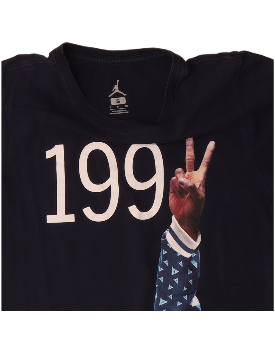 JORDAN T-Shirt Graphique Homme Petit Bleu Marine Coton