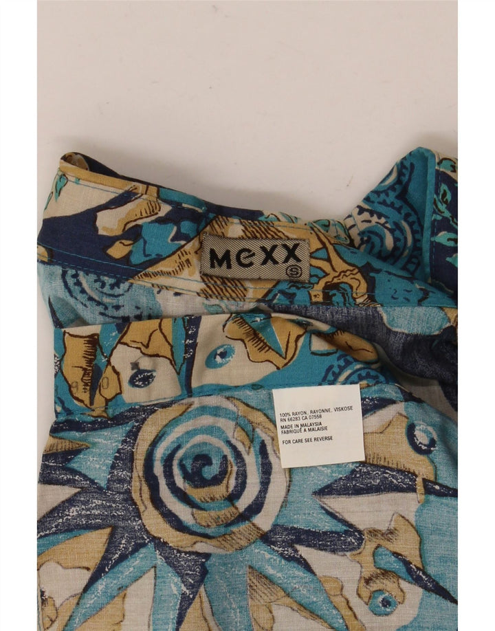 Mexx Chemise ample à manches courtes pour homme Petit bleu patchwork rayonne