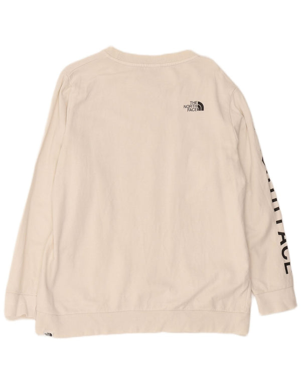 The North Face Sweat-shirt graphique pour femme UK 18 XL en coton blanc cassé