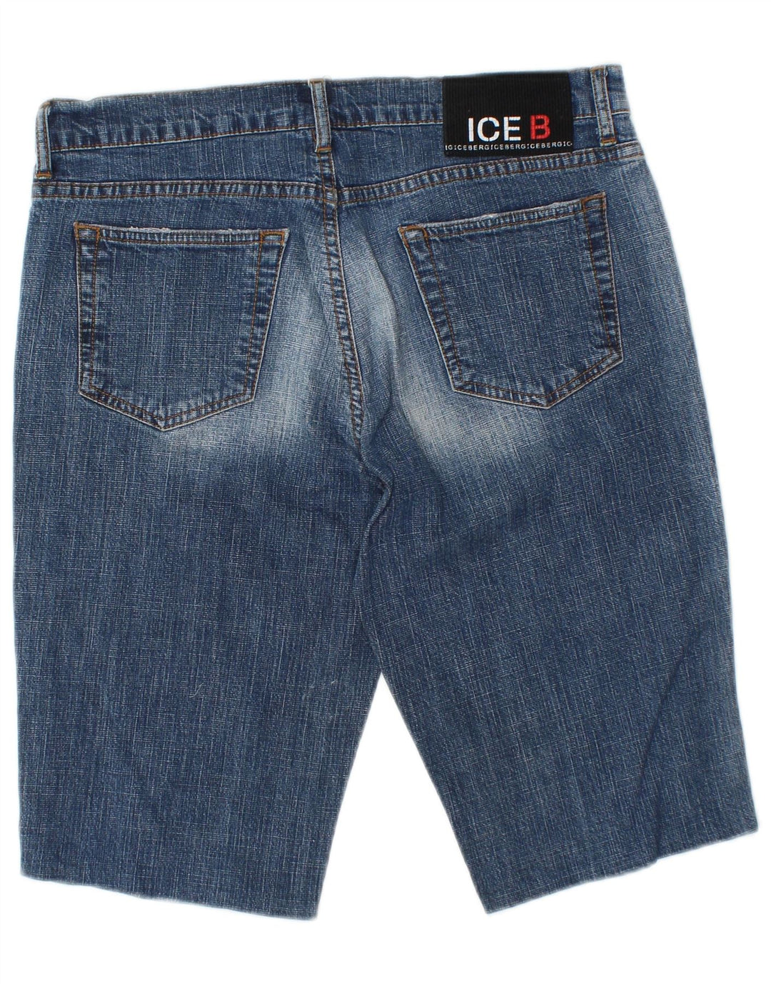 ICEBERG Short En Jean Femme W30 Bleu Moyen Coton