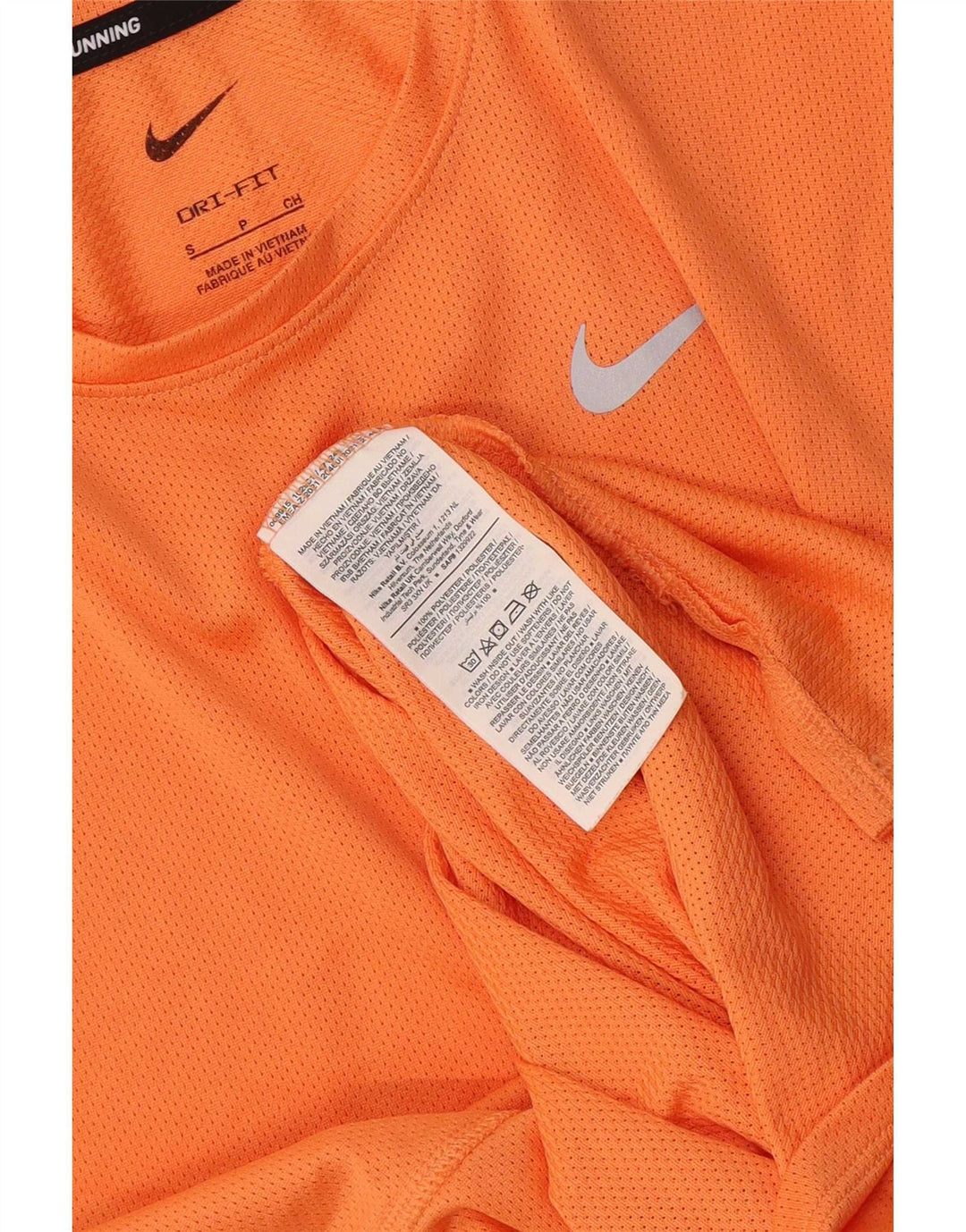 Nike Womens Dri Fit T-Shirt Top UK 10 Petit Orange Polyester