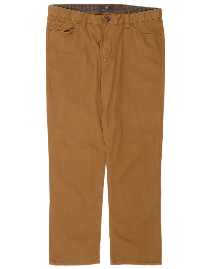 Marks & Spencer Pantalon décontracté régulier pour homme W36 L31 Marron Coton