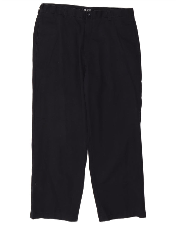 IZOD Pantalon Chino Droit Homme W36 L29 Bleu Marine Coton