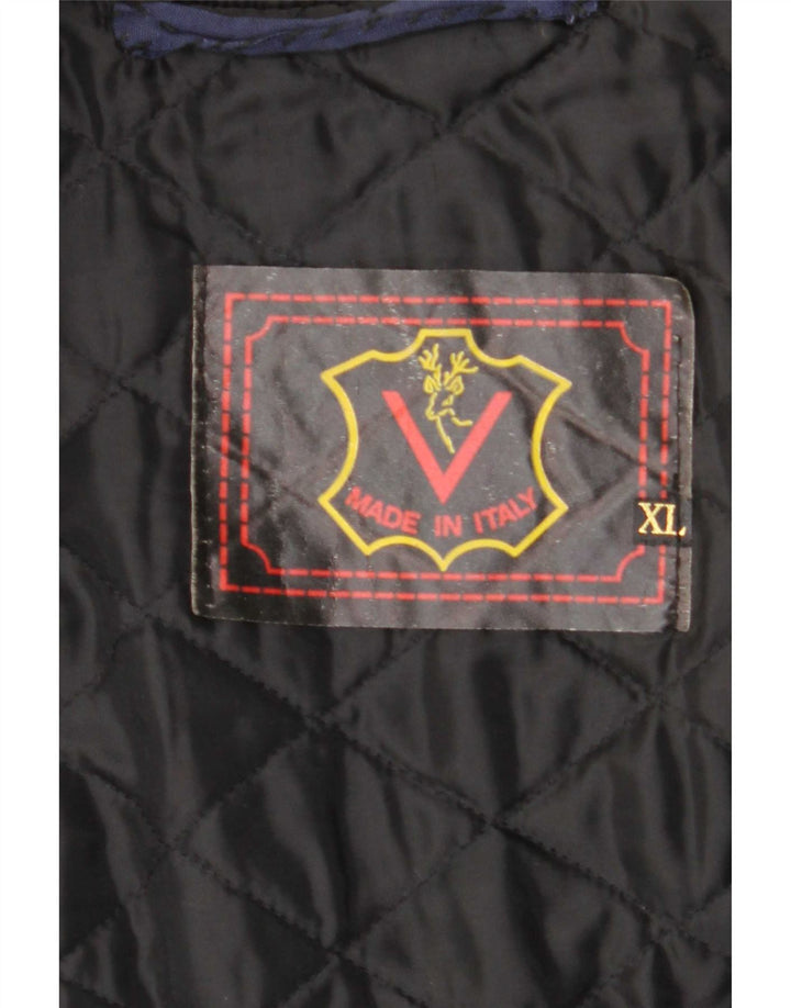 veste en cuir homme vintage UK 42 XL Noir