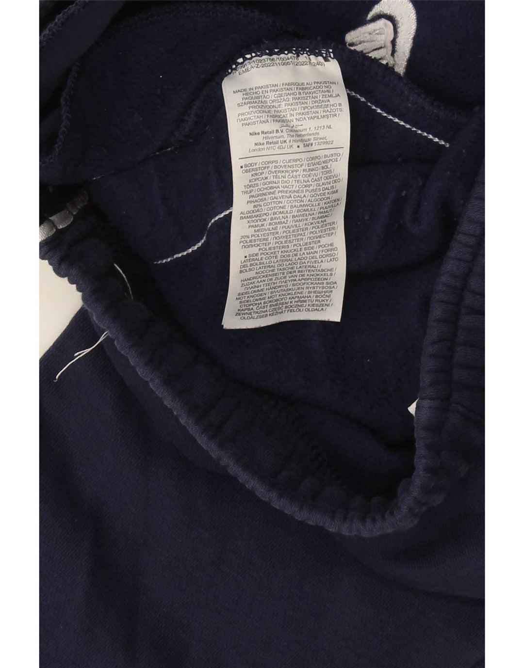 Nike Pantalon de survêtement graphique pour homme en coton bleu marine moyen