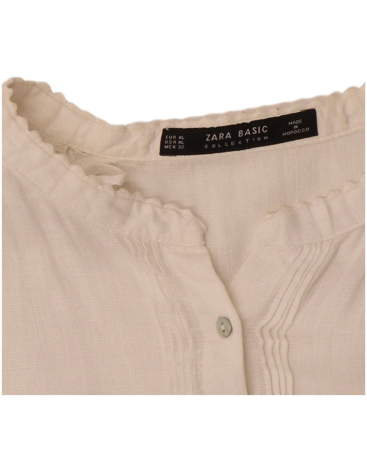 Zara Chemisier Femme UK 18 XL Blanc