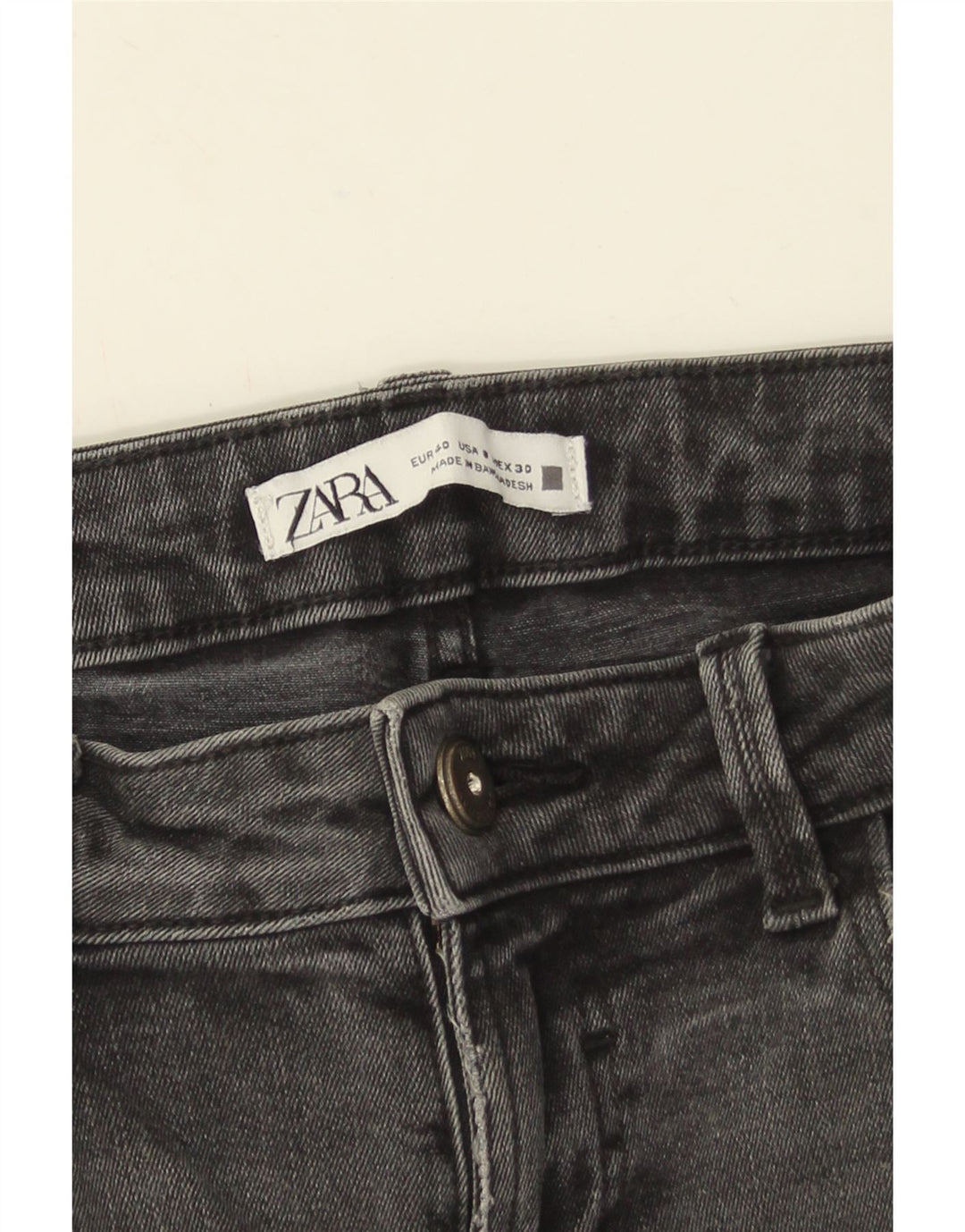 Zara Jean skinny effet vieilli pour femme EU 40 Medium W30 L27 Gris