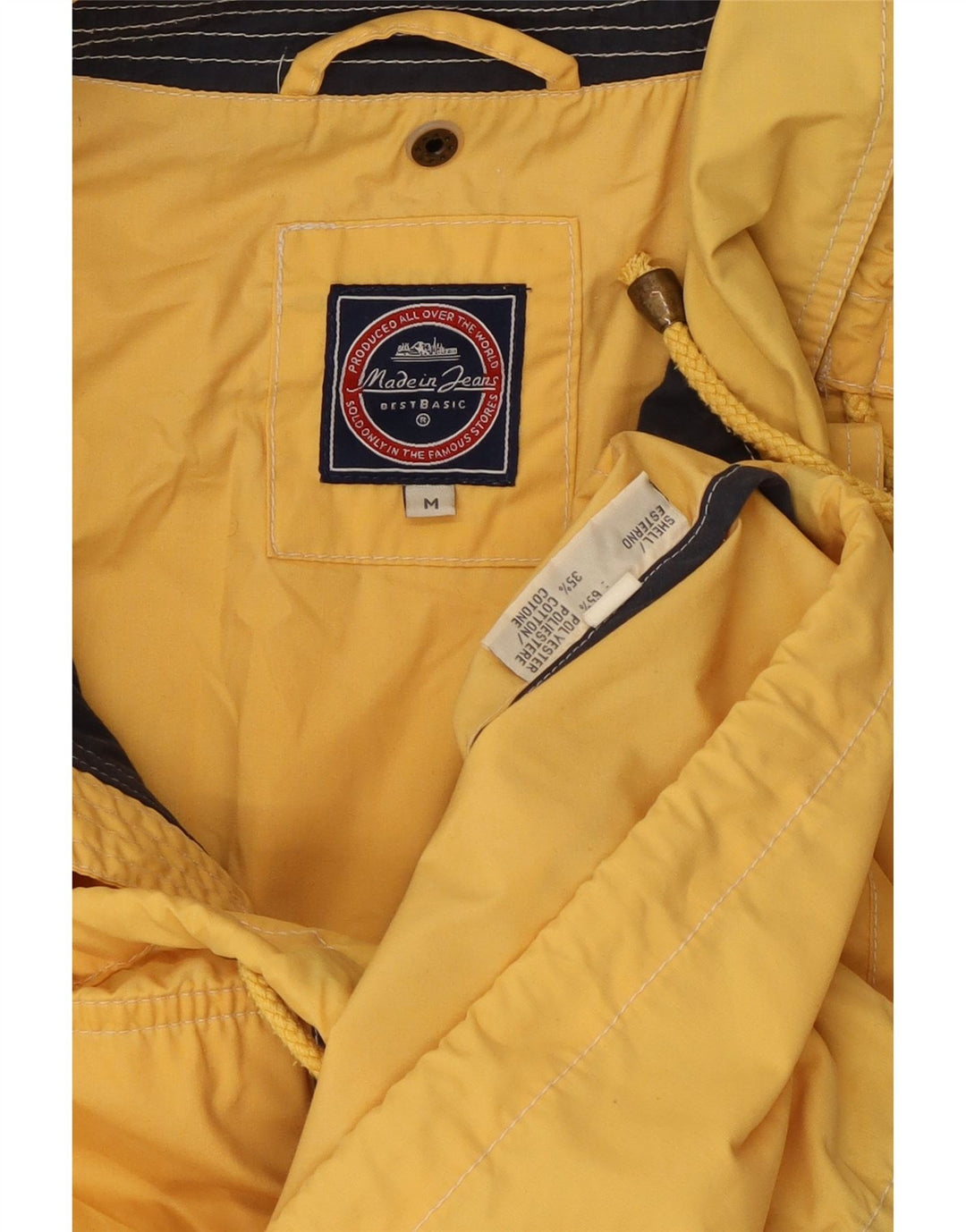 veste utilitaire à capuche vintage pour hommes UK 38 Polyester jaune moyen