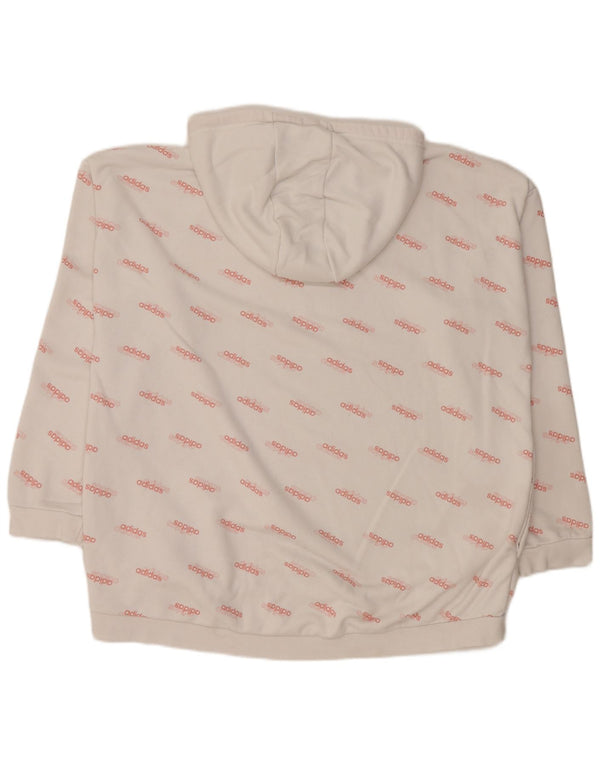Adidas Pull à capuche surdimensionné graphique pour femme UK 20/22 XL Coton blanc