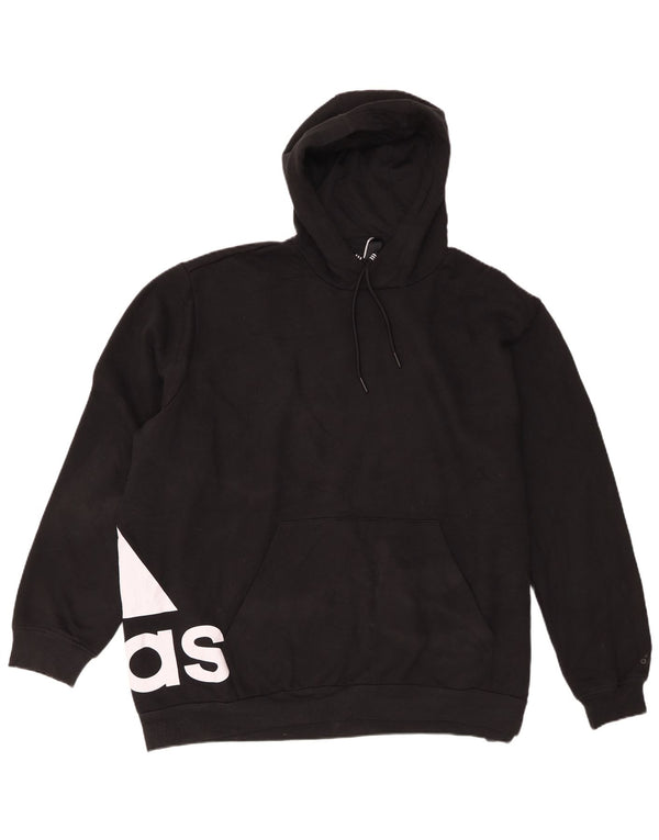 Adidas Pull à capuche graphique coupe ample pour homme XL en coton noir