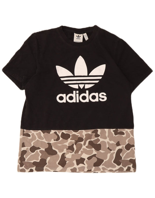 Adidas T-shirt graphique pour homme en coton camouflage noir moyen