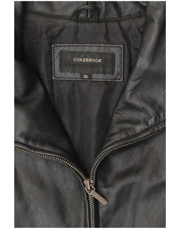 Colebrook Veste en cuir pour femme UK 22 3XL Cuir noir