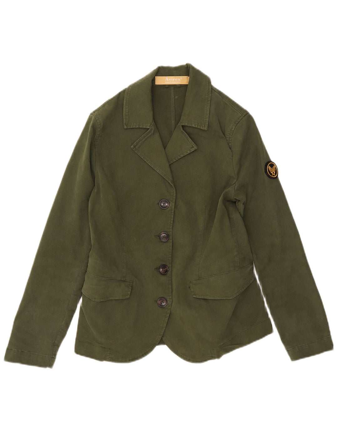 Avirex Veste blazer à 4 boutons pour femme UK 6 XS Vert Coton