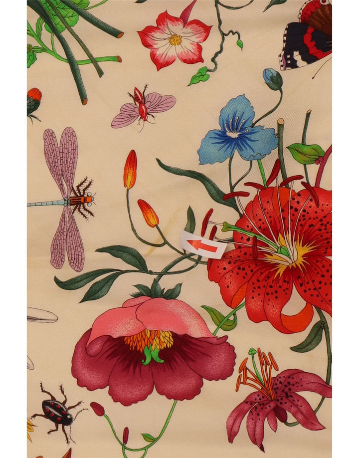Gucci Écharpe carrée graphique pour femme Taille unique Multicolore Floral Designer