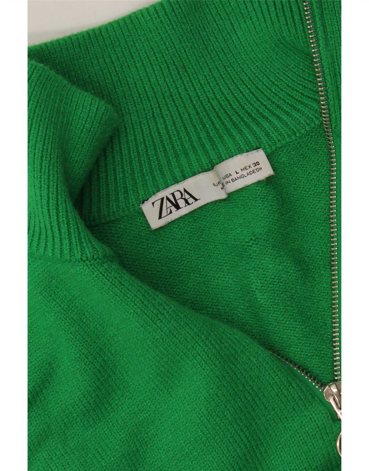 Zara Pull col zippé pour femme UK 16 Large Vert