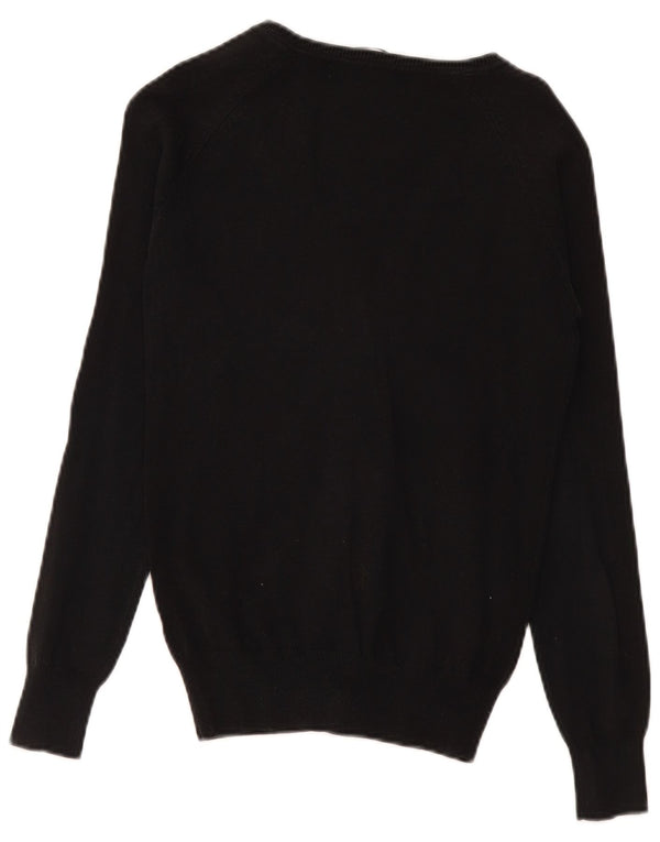 Zara Femme Cardigan Pull UK 12 Moyen Noir Coton