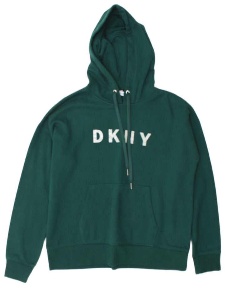 Dkny Pull à Capuche Graphique Homme Vert Moyen Coton