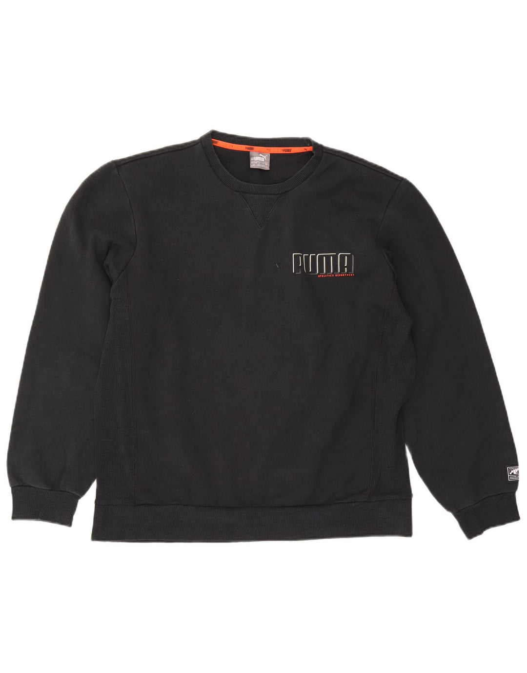 Puma Sweat-shirt graphique pour homme en coton noir Taille L