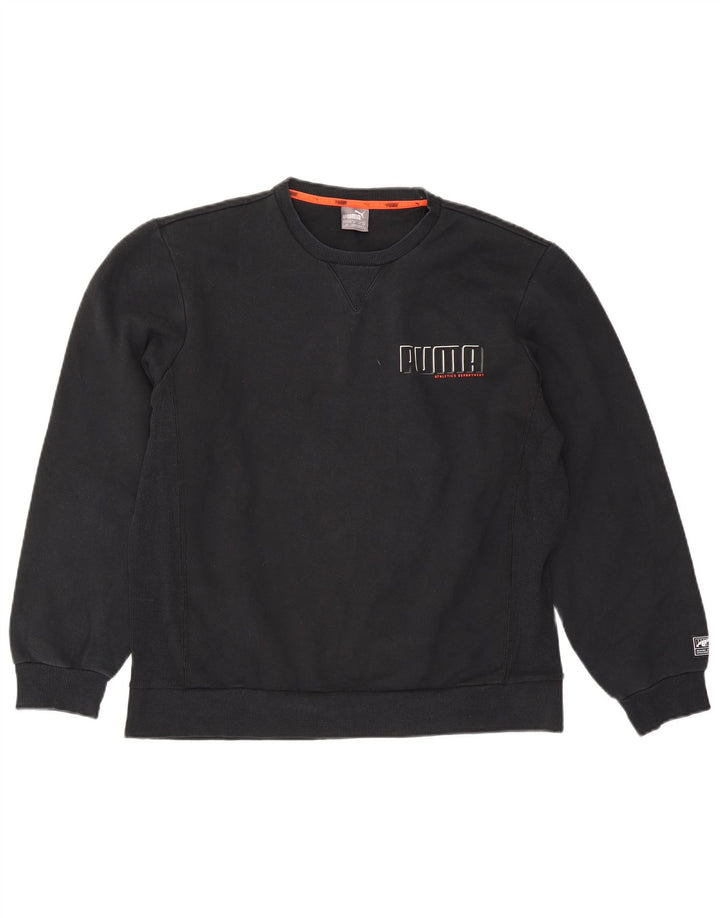 Puma Sweat-shirt graphique pour homme en coton noir Taille L