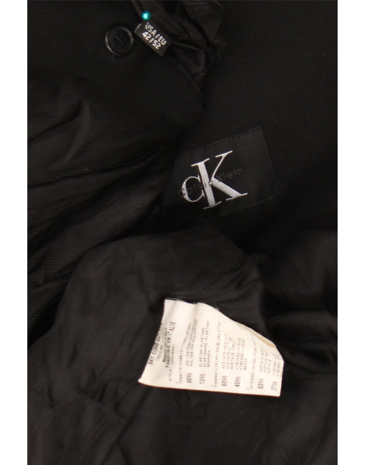 Calvin Klein Veste blazer à 3 boutons pour homme IT 52 XL Noir Polyester