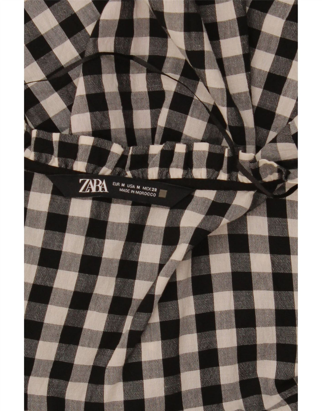 Zara Robe trapèze pour femme UK 44 Medium Vichy noir