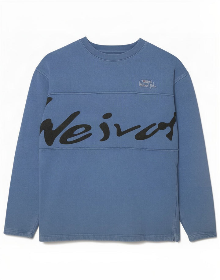 Weird Fish Sweat-shirt graphique pour homme en coton bleu Taille S