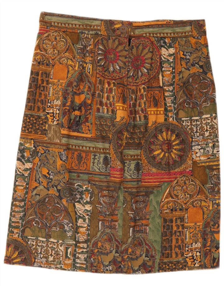 VINTAGE Jupe droite à motif abstrait pour femme W30 Medium multicolore