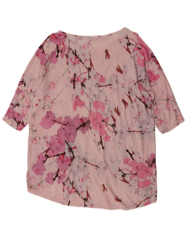 Phase Eight Robe tunique surdimensionnée pour femme UK 14 Grand coton floral rose