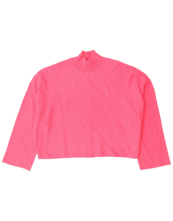 Cos Pull court surdimensionné à col roulé pour femme UK 10 Petite laine rose