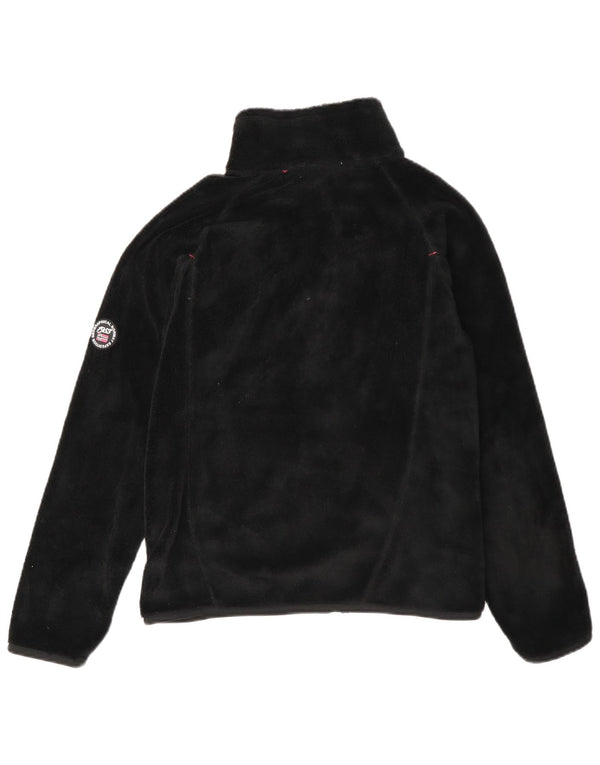 Geographical Norway Womens Fleece Jacket UK 14 Medium Black Polyester