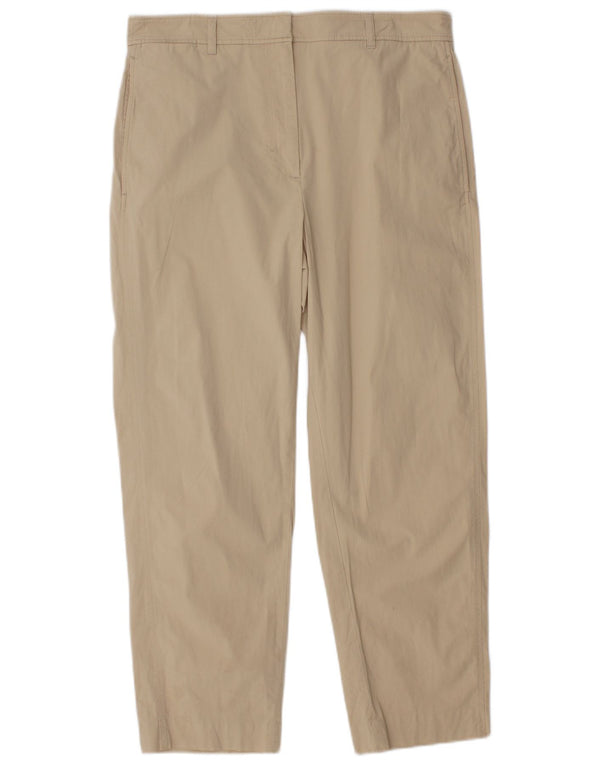 Cos Pantalon court droit taille haute pour femme EU 38 Medium W30 L25 Beige