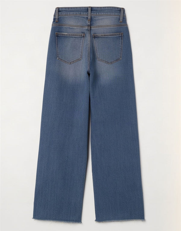 Zara Jean taille haute jambe large pour femme EU 34 2XS W24 L27 Bleu