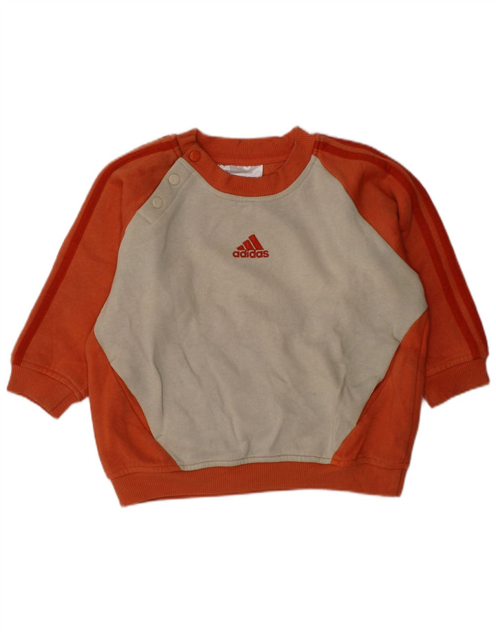 ADIDAS Sweat-shirt bébé fille 12-18 mois en coton color block orange
