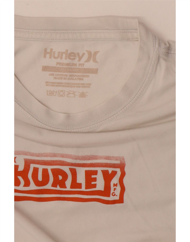 Hurley T-Shirt Graphique Coupe Premium Homme Blanc Moyen Coton