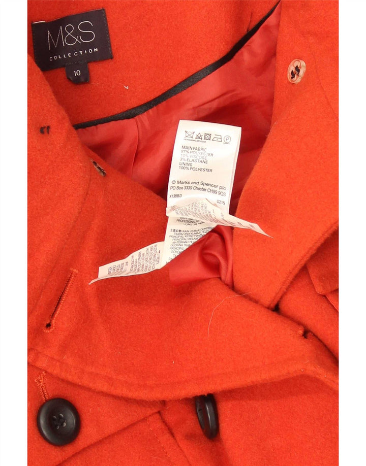 Marks & Spencer Manteau croisé pour femme UK 10 Petit Rouge Polyester