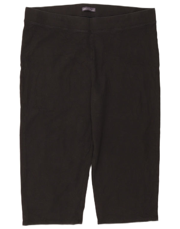 Marks & Spencer Legging Capri Femme UK 22 3XL Coton Noir