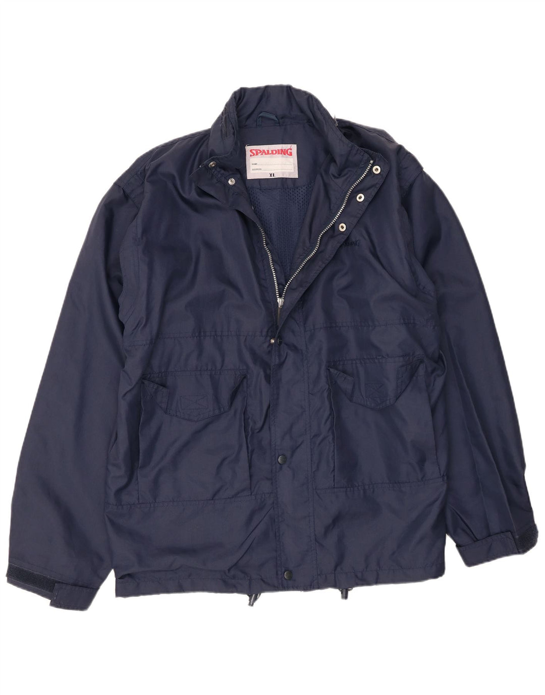 Spalding Veste de pluie à capuche pour homme UK 42 XL Bleu marine Polyamide