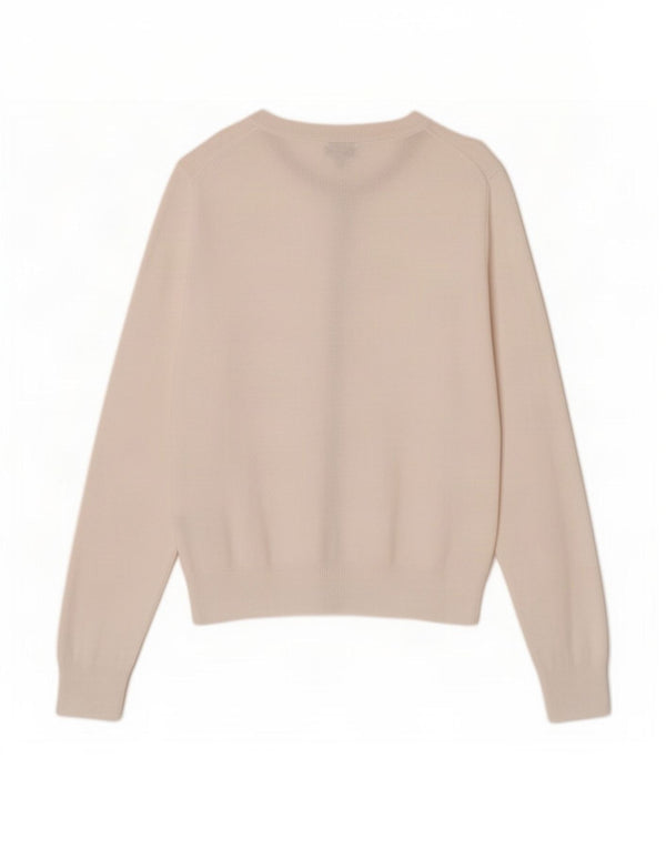Gant Cardigan Femme Pull UK 14 Large Blanc Coton