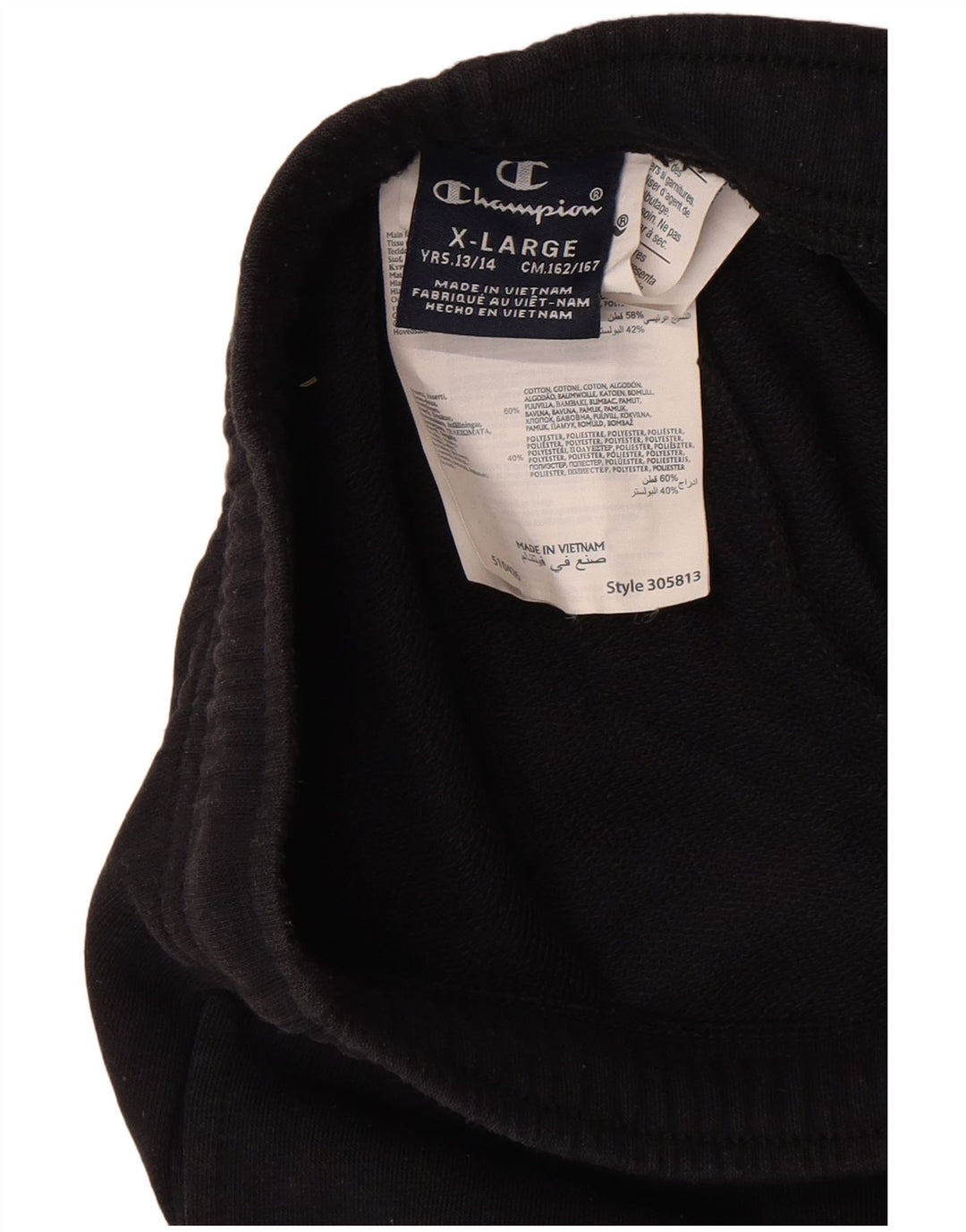 Champion Pantalon de survêtement garçon 13-14 ans XL Noir Coton