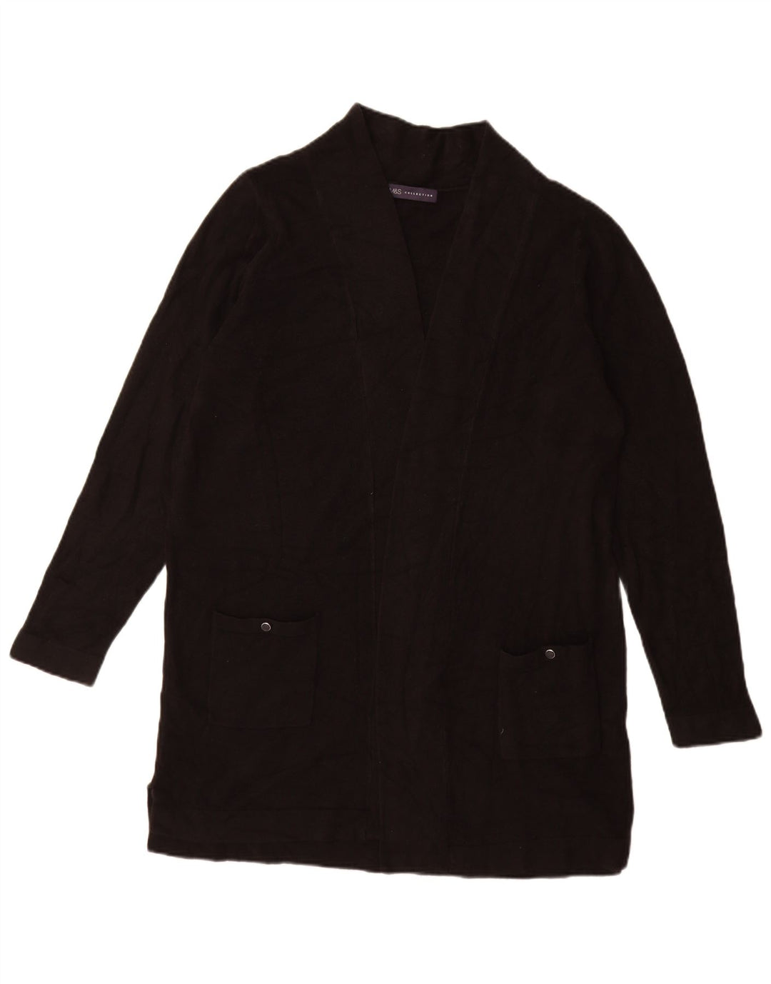 Marks & Spencer Pull cardigan ouvert long pour femme UK 16 Large Noir