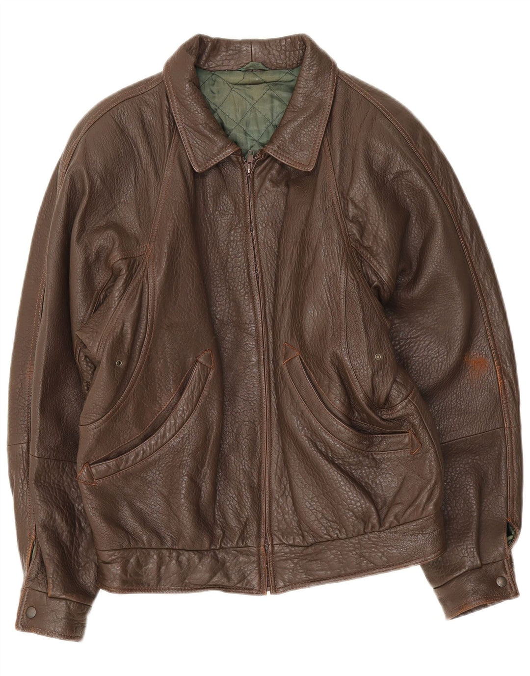 veste en cuir homme vintage IT 48 Marron moyen