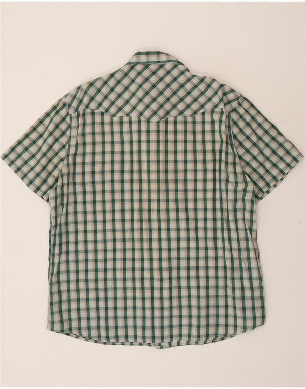 Wrangler Chemise à manches courtes pour homme XL en coton à carreaux verts