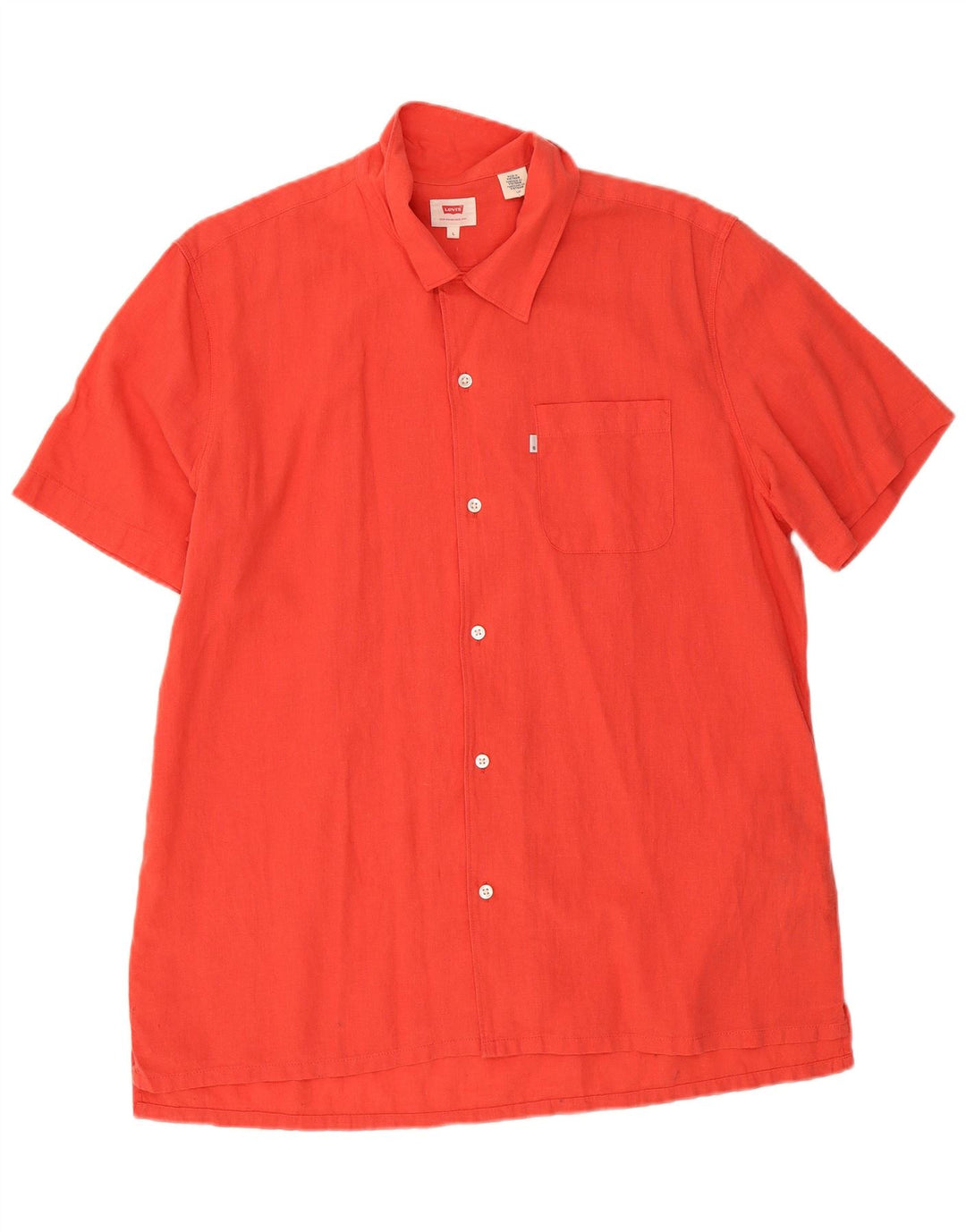 Levi's Chemise à Manches Courtes Homme Rouge Lin Large