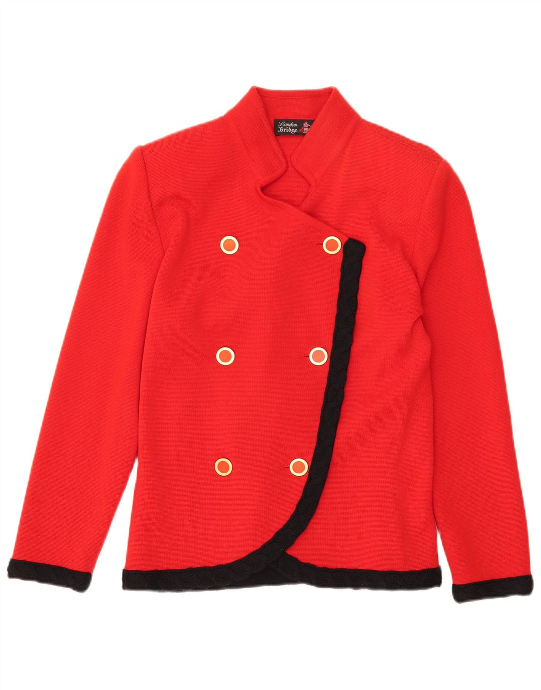 Veste Blazer Double Boutonnage Femme Vintage IT 42 Colorblock Rouge Moyen
