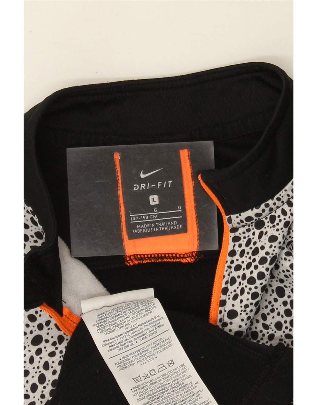 NIKE Haut de survêtement graphique pour garçon 12-13 ans Grand Noir à pois