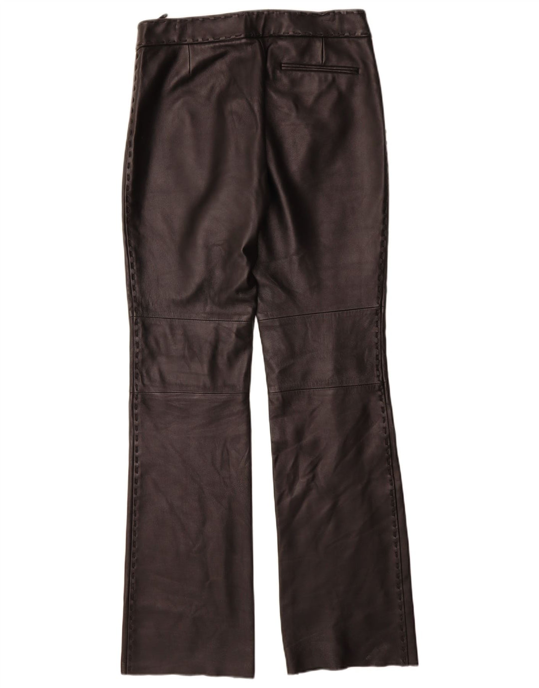 Mango Pantalon droit en cuir pour femme IT 42 Medium W30 L35 Noir