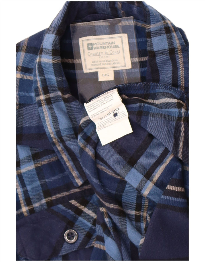 Mountain Warehouse Chemise en flanelle pour homme en coton à carreaux bleu marine