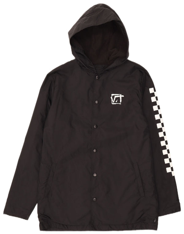 Vans Veste de pluie à capuche graphique pour hommes UK 38 Medium Black Nylon