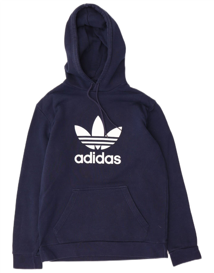Adidas Pull à capuche graphique pour homme en coton bleu marine moyen