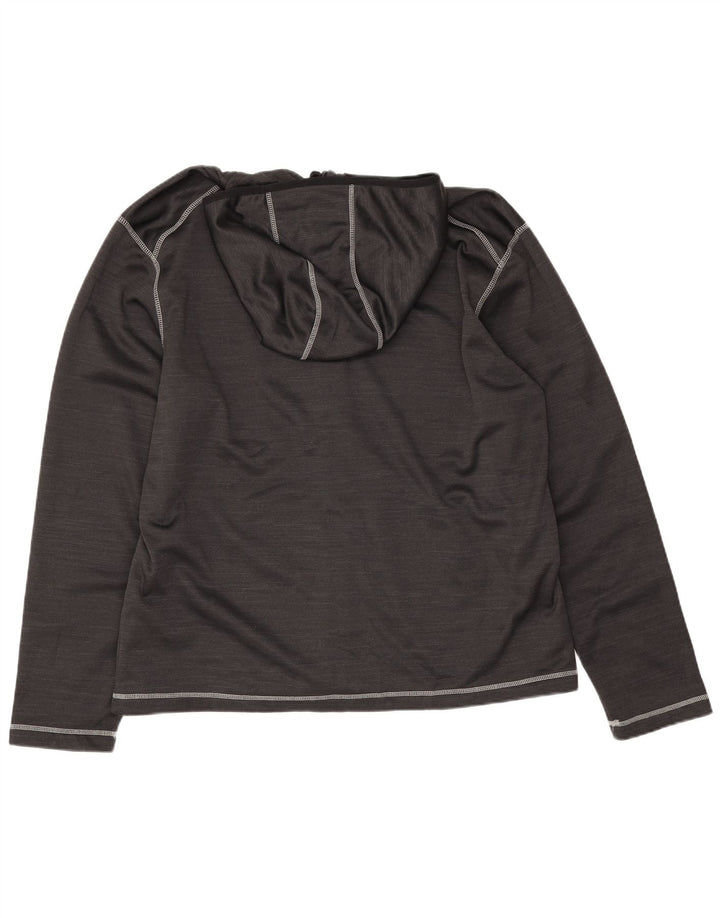 Fila Pull à capuche zippé graphique pour homme 2XL Noir Polyester